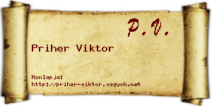 Priher Viktor névjegykártya